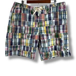 Polo Ralph Lauren Men's Size 38 Patchwork Plaid Shorts‎ Multicolor Madras Preppy